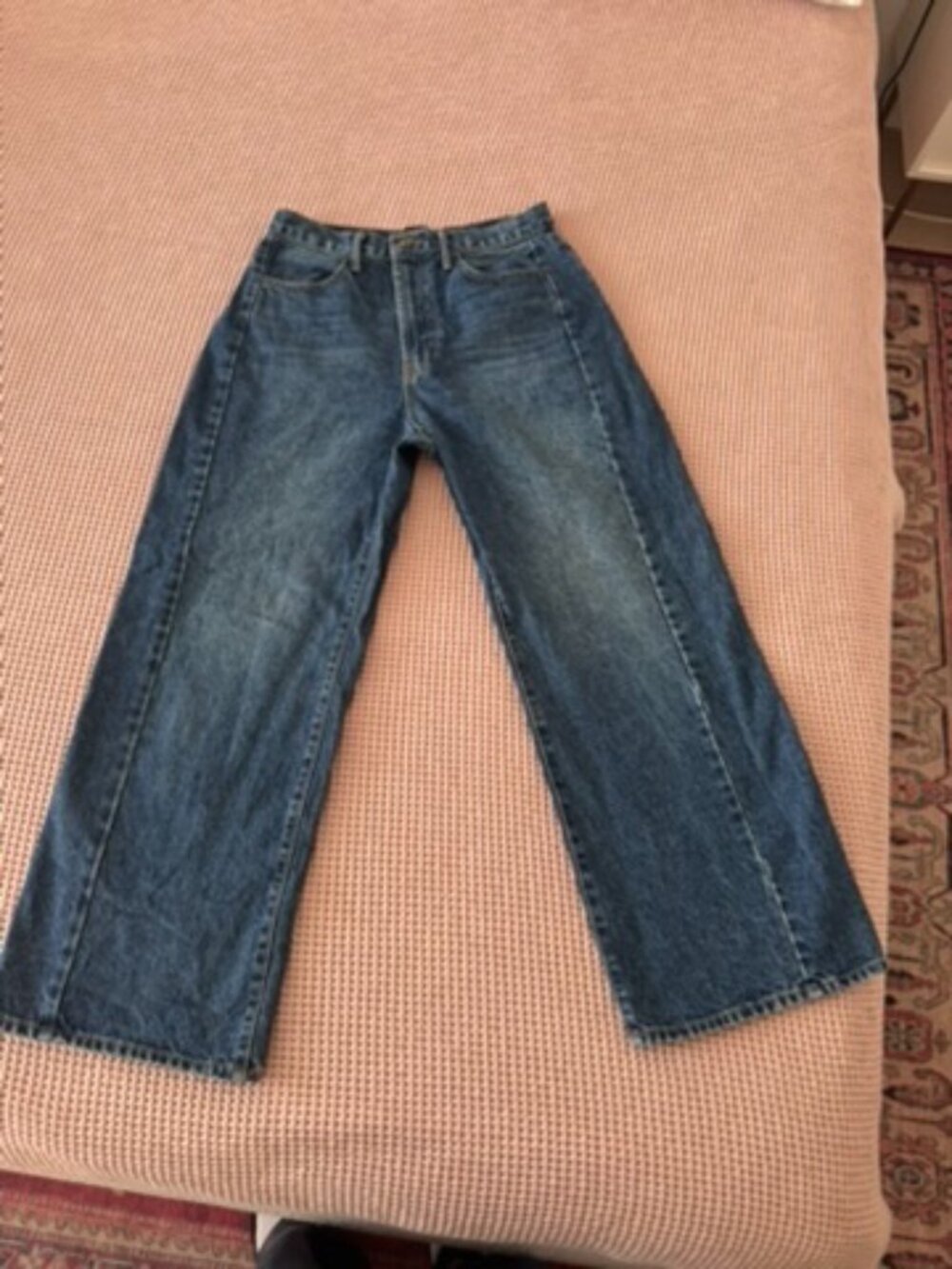 Just Black Denim - High Rise Wide Leg Panel Jeans - Size 28 Blue Vintage Wash